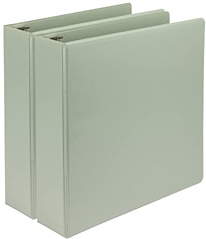 Samsill Earth's Choice, 2-Inch Durable D-Ring View Binder 2 Pack, USDA Certified Biobased, Eco-Friendly, Sage Green
