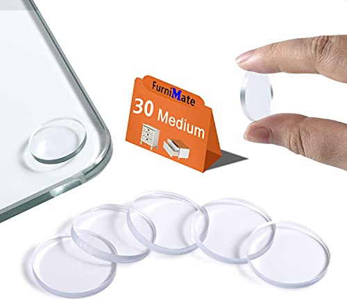 Lot de 30 Patins antidérapants pour Dessus de Table en Verre, Taille M, 1,9 cm