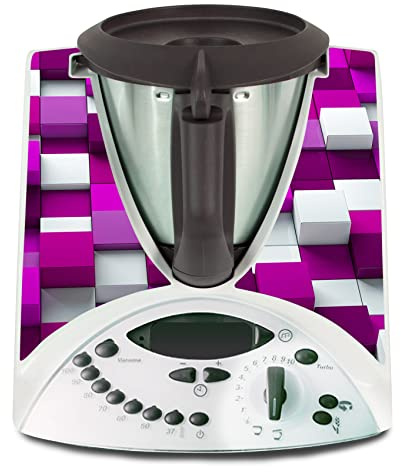 Finest Folia Deko Schutz Aufkleber kompatibel mit Thermomix TM31 Cubes Pink | Klebefolie für Küchenmaschine Design Sticker wasserfest selbstklebend Zubehör für Küchengerät