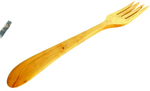 OFERTA TENEDOR de madera de boj artesanal 28cm. ENVÍO GRATIS. Hecho a mano por un artesano de España. LARGA DURACIÓN