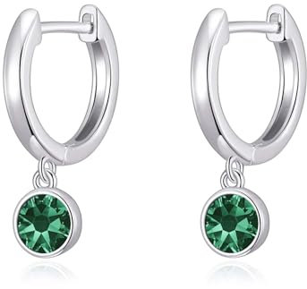 Philip Jones Green Crystal Hoop Earrings Created with Zircondia® Crystals