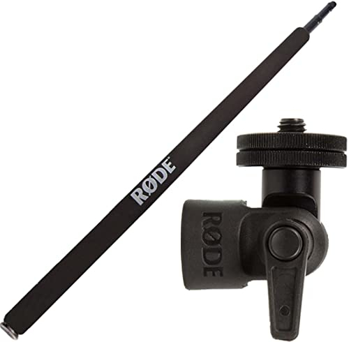 RODE Micro BoomPole Teleskop-Mikrofon-Angel Tonangel 2m + RODE Pivot Adaptor 3/8 Schwenkgelenk zur Stativ- oder Tonangelmontage