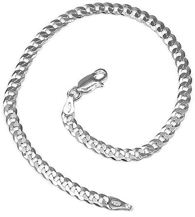 Arranview Jewellery Sterling silver 4mm curb chain bracelet 19cm long (7.5 inches)