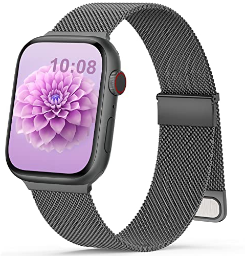 Armband Kompatibel mit Apple Watch Armband 44mm 45mm 46mm 49mm 42mm(Series3/2/1) Magnetisch Metall Edelstahl Ersatzarmband Damen Herren für iWatch SE Ultra Series10 9 8 7 6 5 4 3 2 1