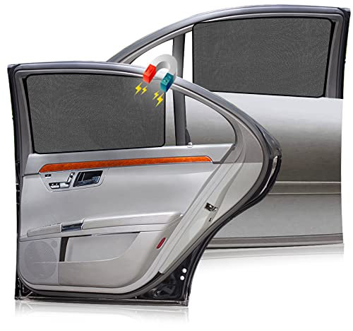 Magnetische Sonnenschutz Auto,2 Stück Magnetisch Sonnenschutz Vorhang fürs Auto mit UV Schutz/Blendschutz Reflektierende Hitzeschutz Vorhang, für Schützt Mitfahrer&Kinder (A)