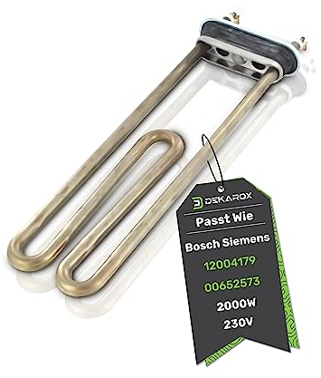DEKAROX Heizelement Heizstab 2000W 230V für Bosch Siemens Balay Neff Constructa 12004179 00652573 652573 für Waschmaschine wie iQ100 iQ300 iQ500 varioPerfect Avantixx Classixx Maxx Serie 6