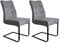 byLIVING 2er Set Schwingstuhl Marlen XXL/Webstoff dunkelgrau/Gestell Metall schwarz/Küchenstühle/Esszimmerstühle/Polsterstuhl/Stühle/B 47, H 96, T 62 cm