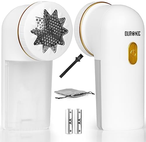 Duronic Bobble Remover FS22 WE Fabric Shaver Defuzzer Clothing Lint Removers, Depiller, Small Fuzz Pill Debobbler for Couch Clothes Sweaters - White