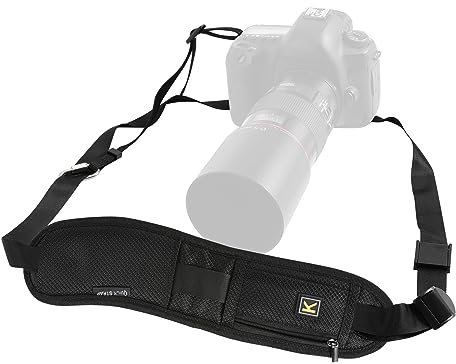 MoKo Tracolla per Fotocamera, Tracolla per Macchina Fotografica da 81cm, Cinghia Fotocamera con Tasca e Cavezza della Sicurezza, Accessori per Nikon/Canon/Sony/SLR/DSLR Fotocamera Digitale, Nero