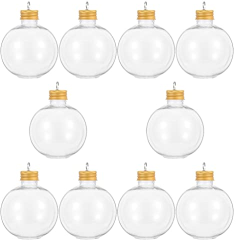 Saftflaschen, Weihnachtsgetränkekugeln, 10 Stück, transparente Ornament-Kugeln, Weihnachten, befüllbar, Alkohol, Baumschmuck, Wasserflasche, Glühbirnen, Weihnachtsschnapf, Anhänger, Kugel für Party,