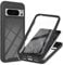Google Pixel 8 Pro Case with Built-in Screen Protector, 360 Full Body Protective Cover Heavy Duty Anti-Scratch Shockproof Slim Silicone Bumper Clear Phone Case for Pixel 8 Pro 5G (Not 8), Black