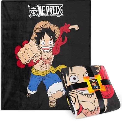 One Piece Manta Sofa - Manta Súper Suave para Cama y Sofá de 150 x 130 cm - Accesorio de Cama - Regalos de Anime