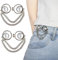 RichLuck 2 Paar Hose enger Machen Clip, weiße Perlen Jeans Knopfnadeln mit Kette Jeans Knopfnadeln, Verstellbare und Wiederverwendbare Hosenknöpfe zum Stecken, Jeans Knöpfe ohne Nähen