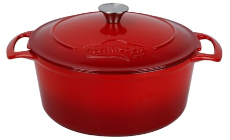 MENASTYL - COCOTTE COLETTE RONDE 7L 29CM EN FONTE ÉMAILLÉ ROUGE - 6020105