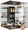 YITAHOME Cat Cage Indoor Large with Storage Cube DIY Outdoor Cat Enclosures Metal Cat Playpen with Hammock Platforms for 1-4 Cats 5 Tiers Cat Kennel Catio