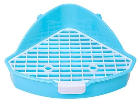 MagiDeal Bac à litière pour Lapin, Toilettes pour Animaux de Compagnie, bac à litière Anti-éclaboussures pour Petits Animaux, Cage à Lapin, Pot d'entraînement, Bleu
