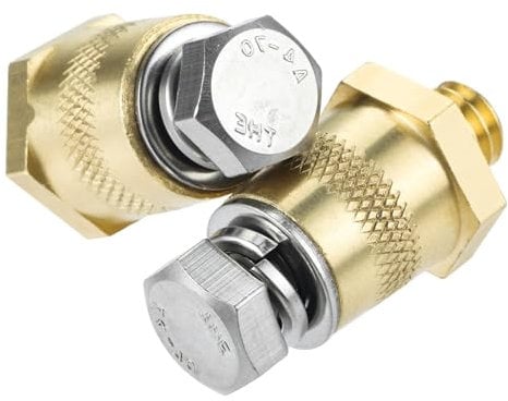 2 Pcs Battery Terminal Connectors Set, Auto Battery Post Terminals Post Adapters, for M8 Top or Side Post Threaded Terminal Charging Post Extender Adaptor Conversion Nuts Screws