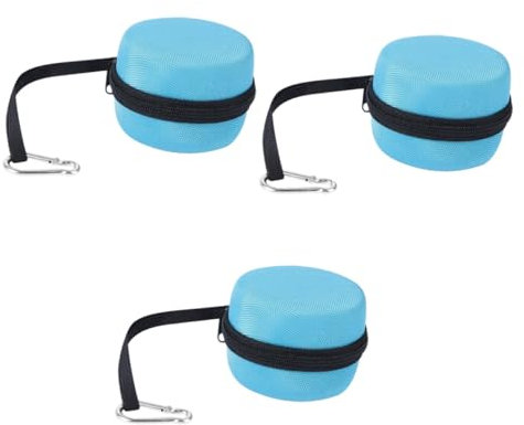Hemobllo 3pcs Outdoor Portable Speaker Storage Bag with Carabiner Hook Compression-resistant Audio Case for Travel Hiking and Adventure Sky Blue Color Suitable for Echo Dot Gen Random Color