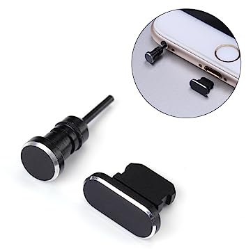 VILLFUL 2 Stück Set 3,5mm Klinken- Und Ladeanschluss Staubschutzstecker Aus Aluminiumlegierung Kompatibel Mit iPhone Se Zum Installieren Und Entfernen