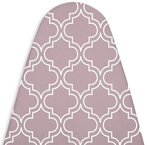 Encasa XO Ersatzbügeltischbezug mit 3 mm Filzpolsterung, Kordelverstärkung (passend für Standard Medium Bügeltische von 112x34 cm) Wärmereflektierend, Bedruckt - Mauve Tiles