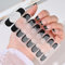 MrCuvaryas UV Gel Nagelfolie selbstklebend, Nagelsticker Nagelkunst Sticker Nagellack Aufkleber Nail art Selbstklebend, Maniküre Sticker Schöne Mode DIY (Black French) (Black French, M-16pcs)