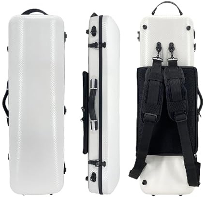 YoungMonic Custodia per violino 4/4 in fibra di carbonio, rettangolare, con codice, leggera, colorata, con tracolla resistente