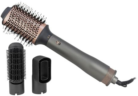 JOCCA – 3-in-1-Haartrocknerbürste | Haartrockner, Lockenstab, Glätteisen und Volumizer | 1000-1200W | 3 Temperaturen und 2 Geschwindigkeiten | 3 austauschbare Köpfe | Keramikbeschichtung
