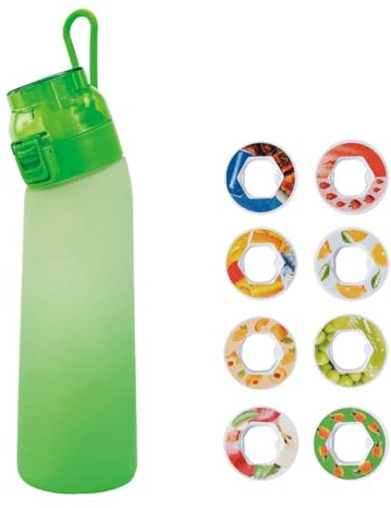 2024 Wasserflasche Sport Flasche Original Set mit Geschmack Neu Trinkflasche 700ML Starterset 0 Zucker mit 8 Geschmackskapseln Set für ein erfrischendes Trinkerlebnis (Grün,700ML)