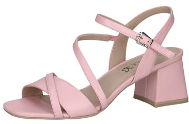 CAPRICE Damen Sandalen mit Absatz aus Leder Festlich, Rosa (Rose Perlato), 41 EU