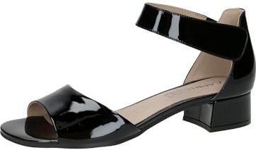 CAPRICE Damen Sandalen mit Absatz aus Leder mit Riemchen, Schwarz (Black Patent), 41 EU