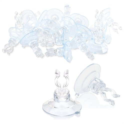 com-four® 20x Saugnapf mit Kabel-Schlitz - Ø 3 cm Mehrzweckhaken für Lichterkette und Fenster-Dekoration - Starke Fenster-Noppen zur Fensterbefestigung