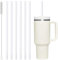 Stanley Silicone Straw Set - 6 Reusable Straws, 12 Inch Long, Thick for 40oz Tumbler (White)