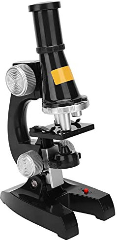 Biologisches Mikroskop-Set, 100-fache, 200-fache, 450-fache Vergrößerung, Mikroskop mit LED-Licht für Heimschule, Lernspielzeug, Kunststoff, Elektronische Komponenten, ab 8