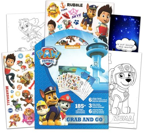 Paw Patrol Stickerbuch für Jungen und Mädchen – Bündel mit Aufklebern zum Thema Paw Patrol und mehr | Paw Patrol Sticker-Aktivitätsbuch für Kinder
