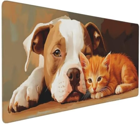 Niedlich Hund Mauspad XXL, Großes Mousepad 1400x600x3mm Rutschfeste Schreibtischunterlage, Präzises und langlebiges Large Mouse pad, Improved Precision Rutschfeste Gummibasis, für Mauspad Office k-490