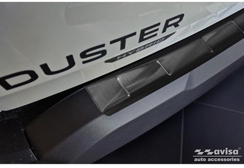 Avisa Schwarz Edelstahl Heckstoßstangenschutz kompatibel mit Dacia Duster III 2024- 'Ribs'
