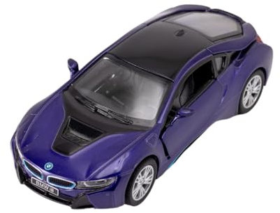 Easy Toys Modellauto kompatibel mit BMW i8. Maßstabsgetreues Spielzeugauto mit zu öffnenden Türen. Automodellierung. (Lila)