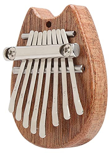 8 Ton Kalimba Mini Daumen Klavier Niedliche Kinder Musikinstrument Katze Ohrform Holzfarbe