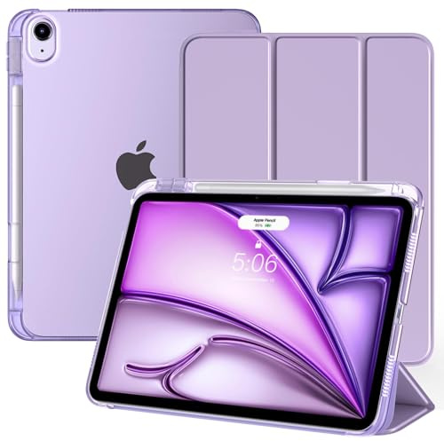 TiMOVO Hülle für iPad Air 11 M4/M3/M2, Air 5./4. Gen 10,9“, Taro Violett | mit Stifthalter, Ständer Hülle, PC Rückseite, Auto Schlaf/Aufwach