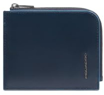 PIQUADRO - Portafoglio Blue Square Ampio Portamonete - Unisex - Blu Notte | Alloggio carte, Vani organizzati, Elegante, Uso quotidiano
