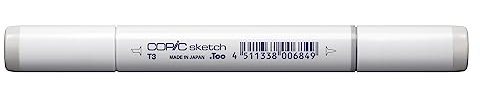 COPIC Sketch Marker Typ T - 3, toner gray No. 3, professioneller Pinselmarker, mit einer Super-Brush-Spitze und einer Medium-Broad-Spitze