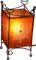 GURU SHOP Hennalampe Leder Tischlampe/Tischleuchte - Madras Orange, 25x12x12 cm