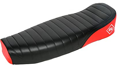 SIMSON Sitzbank strukturiert, schwarz/rot mit SIMSON-Schriftzug - Simson S50, S51, S70 Enduro