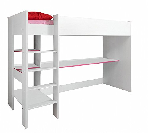Parisot Kinderbett Hochbett Smoozy 180 cm hoch weiß