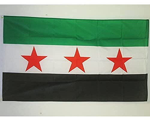 AZ FLAG - Bandera Armada Libre De Siria - 150x90 cm - Bandera Siria 100% Poliéster Con Ojales de Metal integrados - 110g - Colores Vivos Y Resistente A La Decoloración