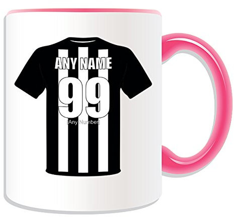 UNIGIFT Personalisiertes Geschenk – Newcastle Tasse (Football Club Design Thema, Farbe Optionen) – alle Nachricht/Name auf Ihre einzigartige Tasse – Die Magpies Toon Geordies, Keramik, Pink