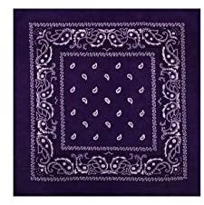 Sonnenscheinschuhe® 1 x Bandana Tuch Paisley LILA 100% Baumwolle Kopftuch Halstuch Schal flieder