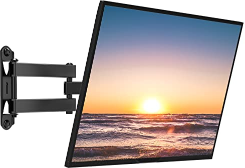 WALI TV Wandhalterung, Schwenkbare Neigbare Wandhalterung Fernseher für 13-42 Zoll LED und LCD Flachbildschirme, TV Halterung bis zu 20 kg, VESA 200x200mm, Schwarz(1342LM