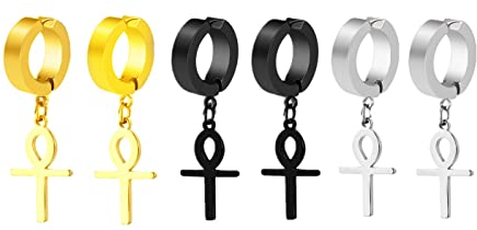 3 Paar Ohrclips ohne Ohrloch aus Edelstahl Herren und Damen, ohne Ohrlocher
