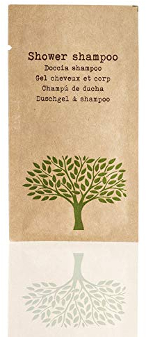 Awek.eu 500 Stück Hotel Einweg Einmal Duschgel&Shampoo 2in1 Sachet 10 ml Nature Serie Neu